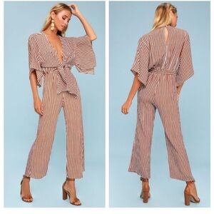 Faithfull the Brand Tilos Striped Tie-Front Jumpsuit